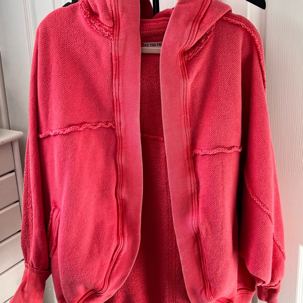 We The Free Vibrant Pink Hooded Cardigan